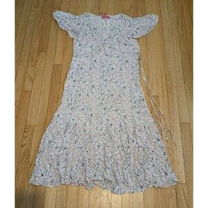 NWT Jane Austin Women's Floral Maxi Dress Tie Front USA Size L/XL Spring Summer